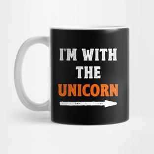 Funny Halloween I'm With The Unicorn Costume Couple Mug